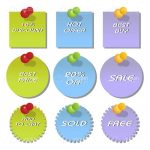 Lime, Blue and Purple Sale and Discount Tags 6 Pack